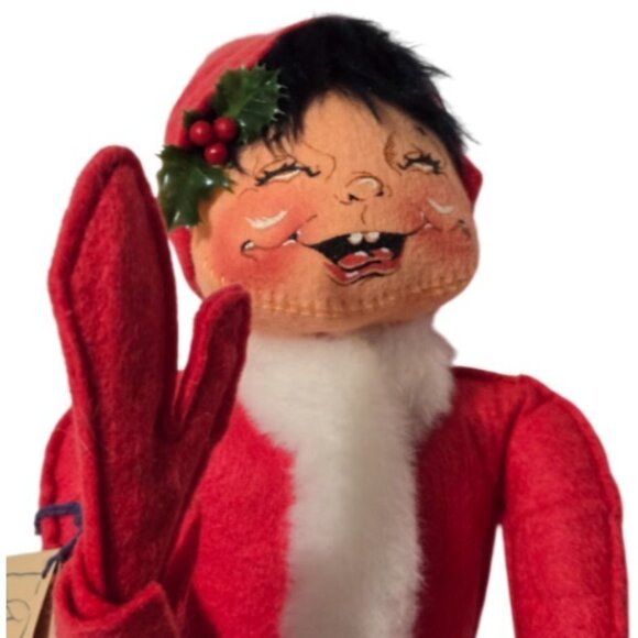 Annalee Dolls Vintage Christmas Swirl Red Elf Code# 7448 Mobilitee Doll (NWT) - Picture 5 of 16